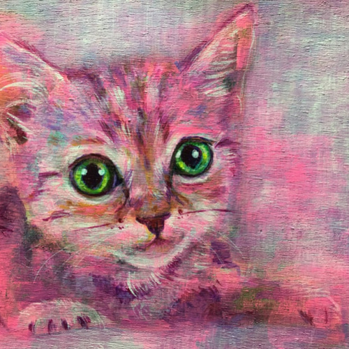 写真から ペット 絵画描きます アクリル画 あなたの大切な人、ペットを絵画にします。アクリル画 F0サイズ