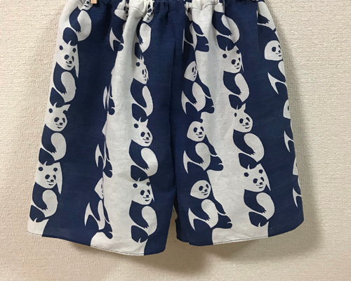 夏の涼しいパンツ 手ぬぐい ステテコ ズボン ストライプパンダ