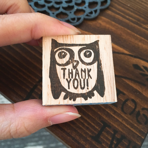 再販✤スタンプ＊Thank you in the Owl（フクロウスタンプ） 2枚目の画像