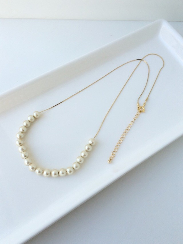 necklace　simple　cottonpearl　１０ 2枚目の画像