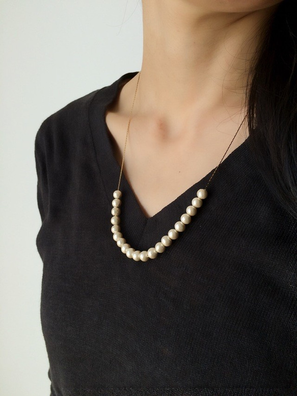necklace　simple　cottonpearl　１０ 4枚目の画像