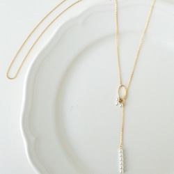 mini　pearl  long necklace 2枚目の画像