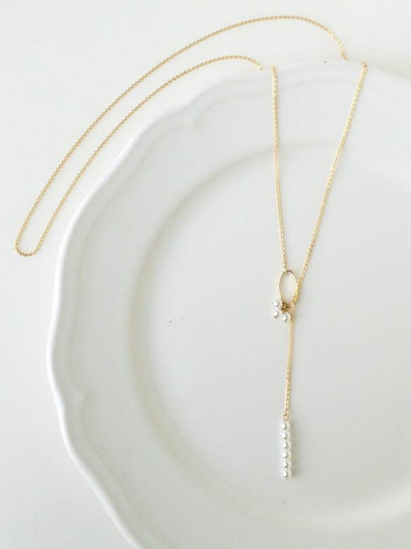 mini　pearl  long necklace 2枚目の画像