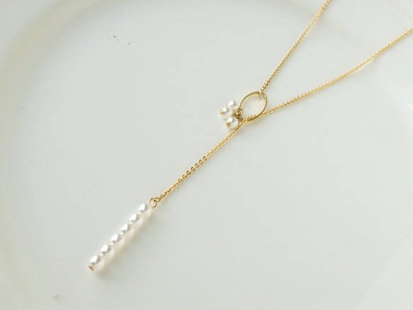 mini　pearl  long necklace 4枚目の画像