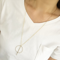 circle×bar　long　necklace 3枚目の画像