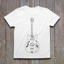 ギター #12 線画ver.　Tシャツ 1枚目の画像