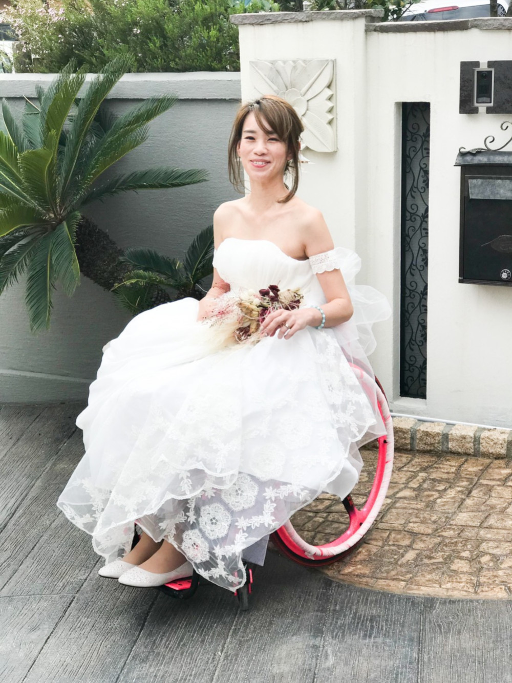 ボヘミアン車椅子ウェディングドレス その他ファッション