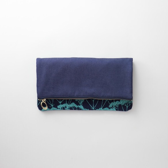 - merci Clutch bag - 『patrinia』navy 3枚目の画像