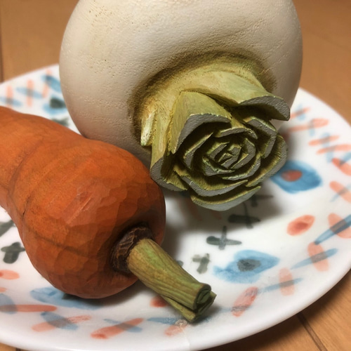 かぶら / 木彫りの野菜や果物 彫刻 atelier octave 通販 7436941