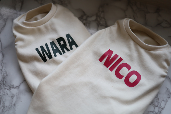 ネームタンクトップ（キナリ）♡名入れ♡犬服 2枚目の画像