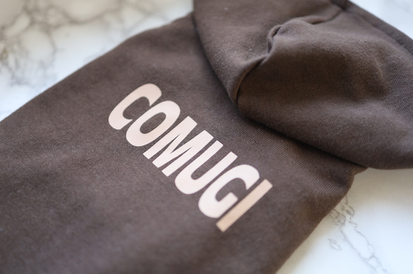 ブラウンネームパーカー(薄手タイプ）♡名入れ♡犬服 3枚目の画像