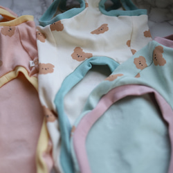 もこもこクマさん柄タンクトップ♡韓国生地 3枚目の画像