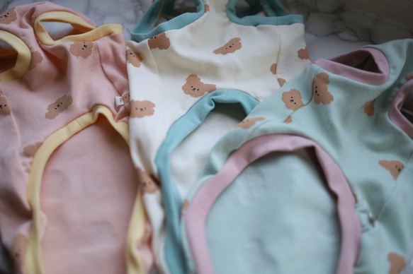 もこもこクマさん柄タンクトップ♡韓国生地 3枚目の画像