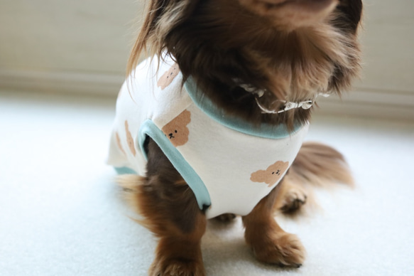 もこもこクマさん柄タンクトップ♡韓国生地 8枚目の画像