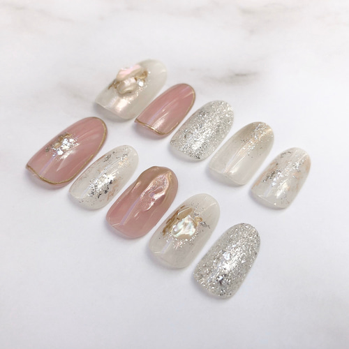 ネイルチップ No.26 くすみピンクニュアンスネイル ネイルチップ