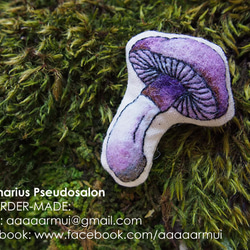 キノコ．フェルトブローチ：Cortinarius Pseudosalon 1枚目の画像