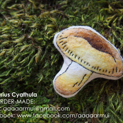 キノコ．フェルトブローチ：Lactarius Cyathula 1枚目の画像