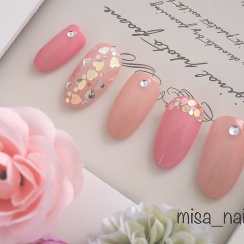 ピンク/ハート❤︎ネイル ネイルチップ（つけ爪） misanail 通販