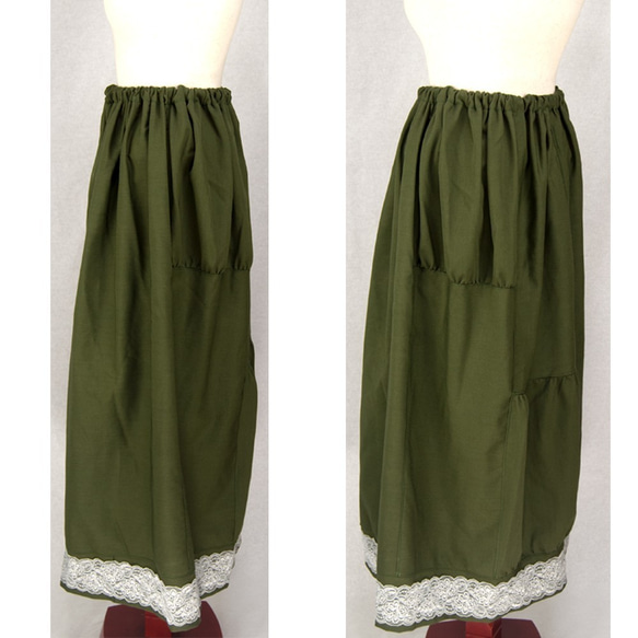 ランダムギャザーのスカート　L～LLサイズ 3枚目の画像
