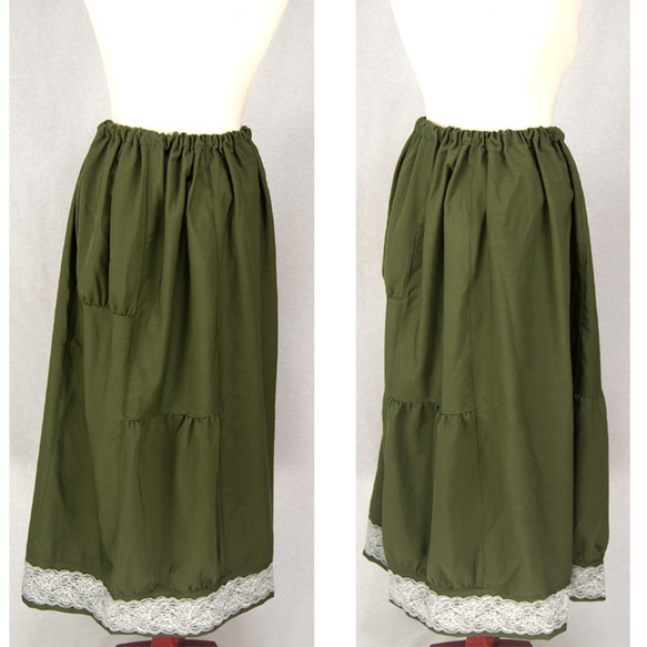 ランダムギャザーのスカート　L～LLサイズ 4枚目の画像