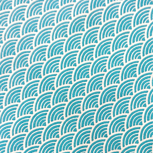 『あづま袋水色の青海波』 ／エコバッグ／ 和柄／ コットン／  コンパクト 4枚目の画像