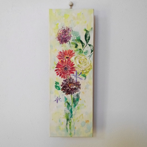 水彩画 ｢petite fleur｣（絵画、和紙ボードに水彩） 絵画 Kenro Art