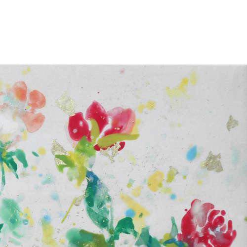 日本画 ｢薔薇｣（絵画、パネルに和紙、岩絵の具、箔） 絵画 Kenro