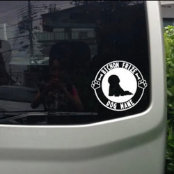 【送料無料】ビションフリーゼ 犬 給油口 ステッカー リアガラス 車 愛犬 シルエット 3枚目の画像