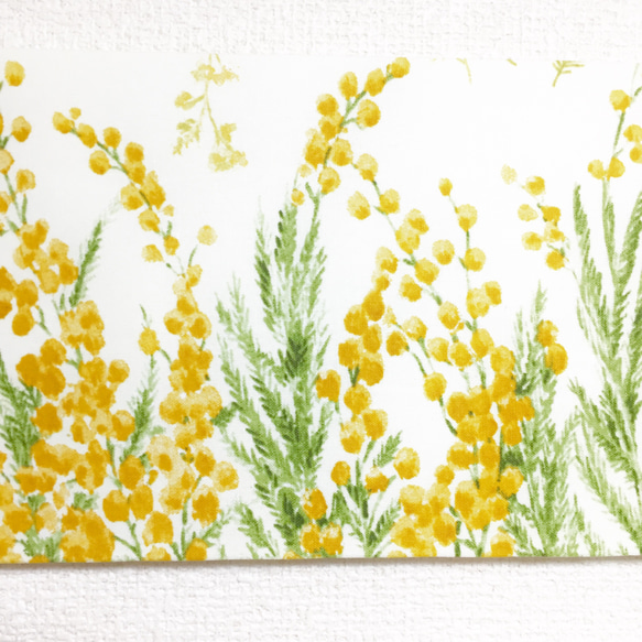 【送料無料】ファブリックパネル  ミモザの花畑small 15×30cm 4枚目の画像