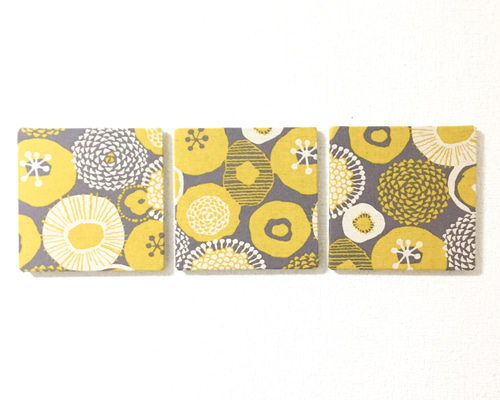 北欧 * ファブリックパネル リボンとイエローフラワー 北欧 * ファブリックパネル リボンとイエローフラワー