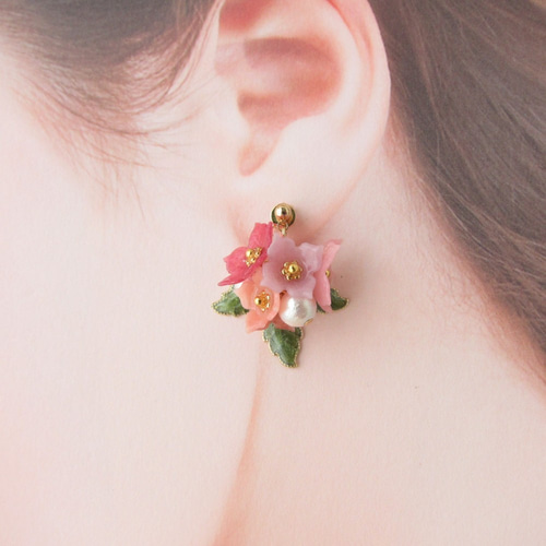 coussinette fleur 2way ピアス coussinette fleur 2way ピアス