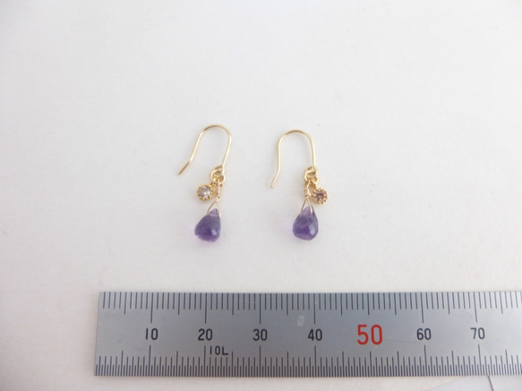 紫水晶單耳環，基本型G耳環 第4張的照片