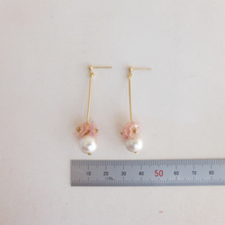 小櫻花和搖曳的棉珍珠耳環 第2張的照片