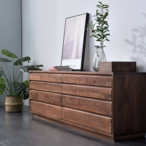 手作り家具 高級木材 モダン 引き出しキャビネット おしゃれ ブラウン