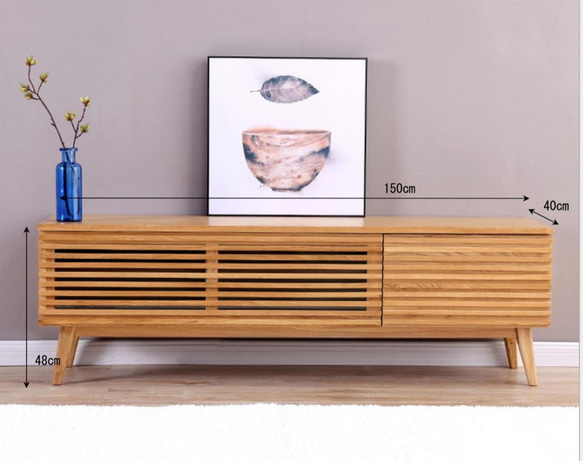 手作り家具　高級無垢材 木材 モダン AVボード おしゃれ デザイン 北欧風デザイン×職人品質 送料無料 4枚目の画像