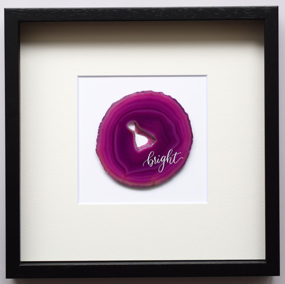 Wall letter◇bright／Wall decor／calligraphy agate slice 2枚目の画像
