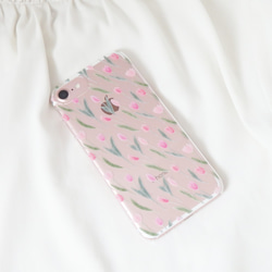 チューリップのスマホケース（クリア）iPhone7/8/SE2/XR/X/XS/11/12/13/14/15/16対応 5枚目の画像