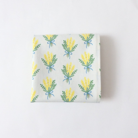 ミモザの大判ハンカチ〈オリジナル生地〉お弁当包みなどに♪ 3枚目の画像