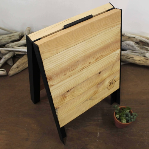 看板の廃材で作った/A型看板/アイアン+木/受注生産/インダストリアル