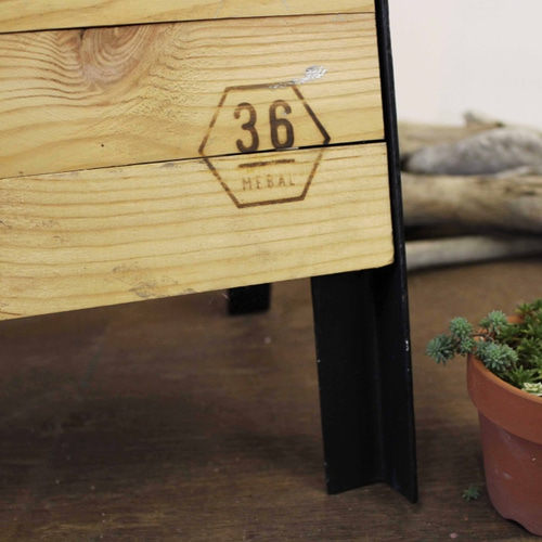 看板の廃材で作った/A型看板/アイアン+木/受注生産/インダストリアル