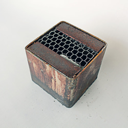 鉄の植木鉢  角パイプ  125×125  溶断  C7 3枚目の画像