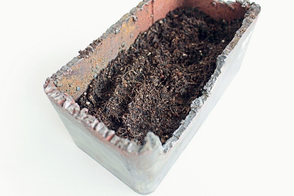 鉄の植木鉢  角パイプ  125×125  溶断  C8 6枚目の画像