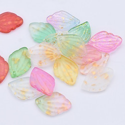 B403-10 60個 チェコガラスチャーム ゴールド 箔入り 花びら 1穴 12×18mm 全11色 3X【20ヶ】 3枚目の画像