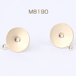 M8190  18個  チタンピアス金具 丸皿 12mm 1カン付き ゴールド 3×（6ヶ） 1枚目の画像