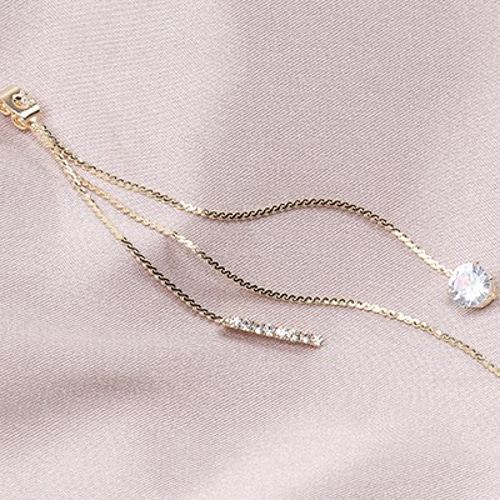 ゴールド チェーン付きパールピアス 揺れるK10ピンクゴールドチェーンパールピアス｜天使の卵 輝く
