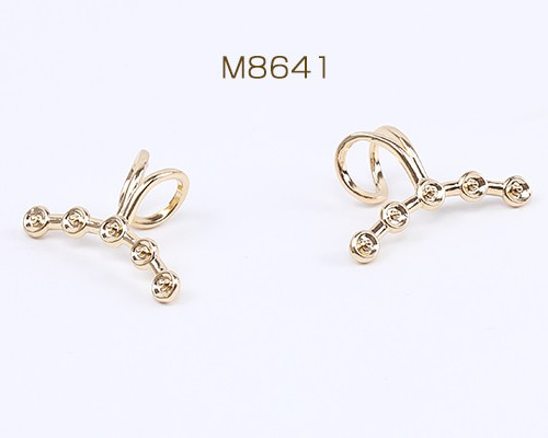 M8641 6個 イヤーカフ 芯立丸皿 3mm 5連 ゴールド 3×（2ヶ