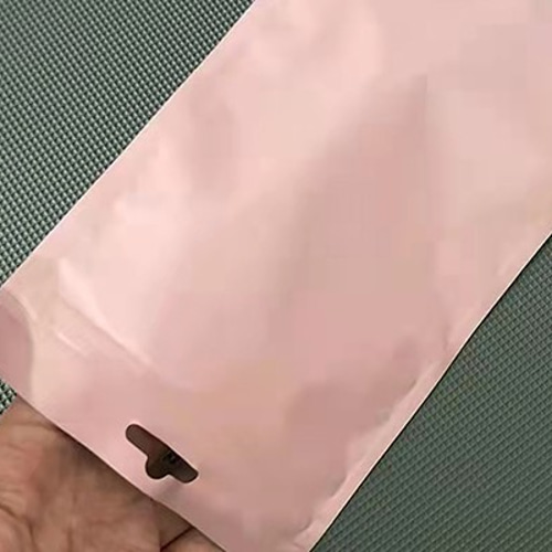 Q682-7 40枚 チャック付きポリ袋 ソフトピンクカラー ジッパー 袋