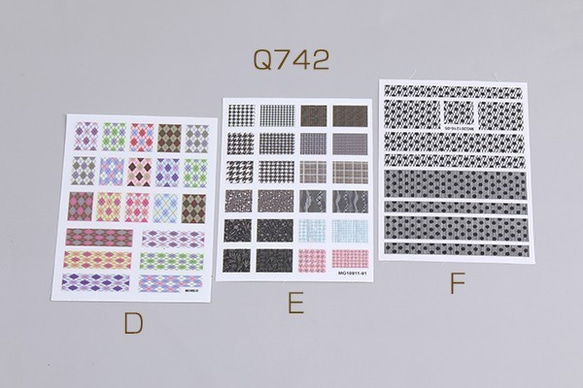 Q742-D 2枚 ネイルシール 8.5×12.3cm ロンドン風 全8種 2X（1枚） 2枚目の画像