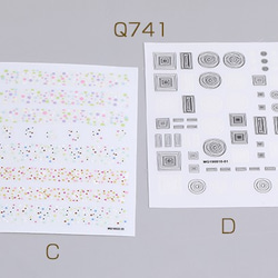 Q741-D  2枚   ネイルシール 8.5×12.3cm アンティーク調 全4種   2X（1枚） 2枚目の画像