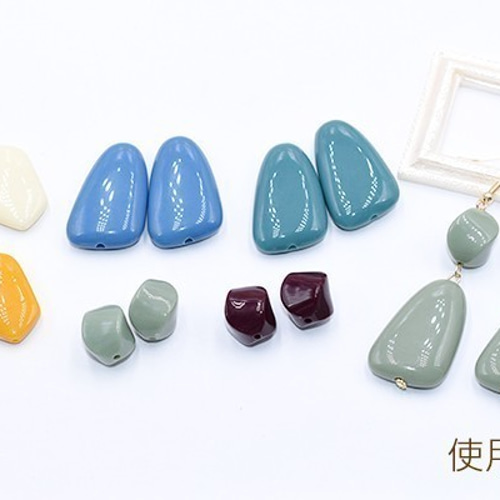 A2284_6 60個 高品質アクリルビーズ 変形五角形 18×24mm 全6色 3X【20 